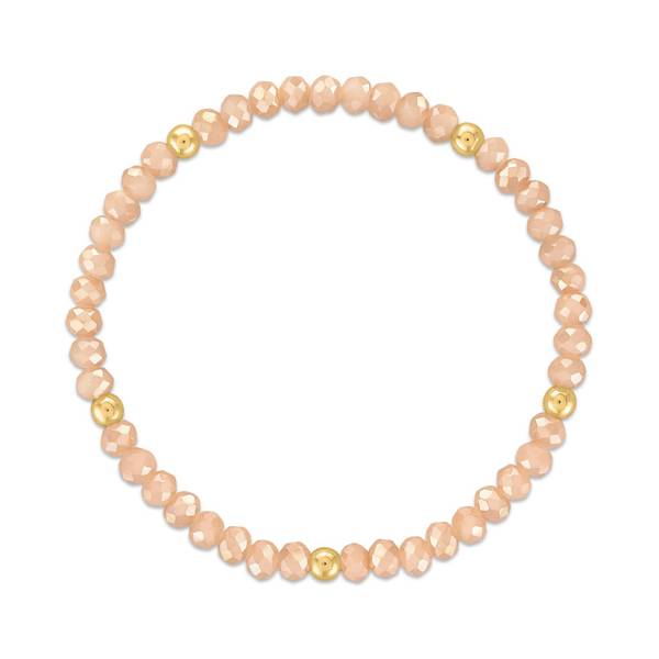 Photo of Metallic Blush with Gold Ball Stretchy Facet Mix Bracelet