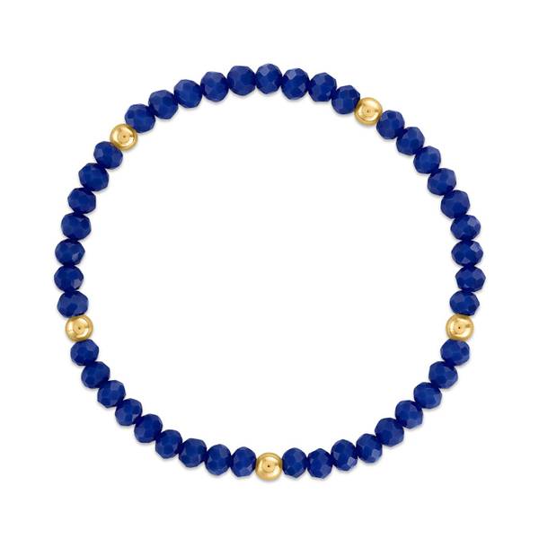 Photo of Royal Blue with Gold Ball Stretchy Facet Mix Bracelet