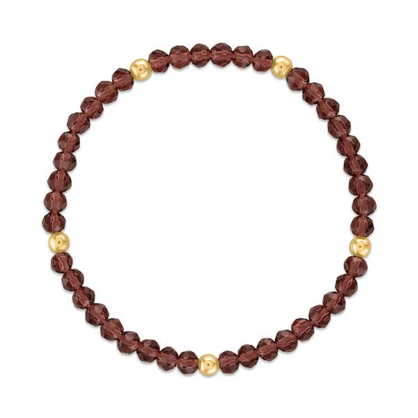 Photo of Purple Garnet Gold Ball Stretchy Facet Mix Bracelet