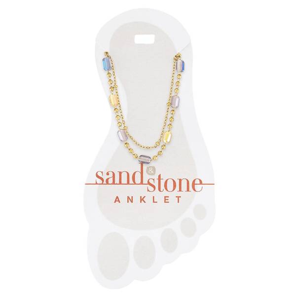 Photo of Gold Petite Ball and Multi Facet Anklet