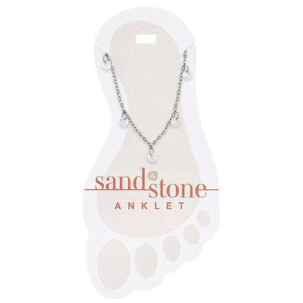 Photo of Silver Ball & CZ Dangle Anklet
