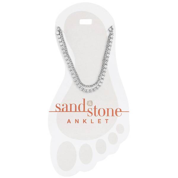 Photo of Silver Duo CZ and Box Chain Anklet
