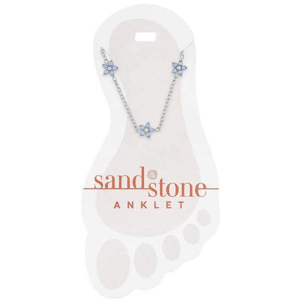 Photo of Silver Air Blue Opal Flower Anklet