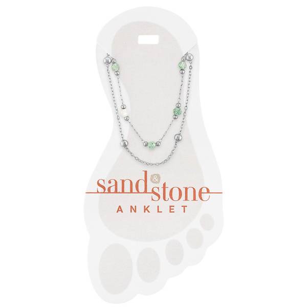Photo of Silver Seaglass Duo Chain Anklet