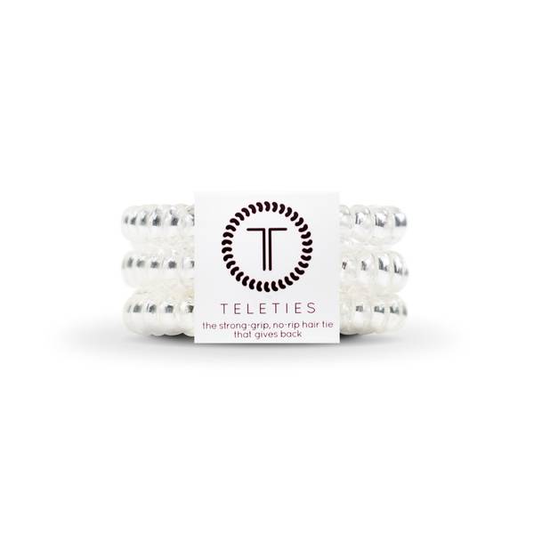 TELETIES 3 Pack Crystal Clear Small Hair Ties