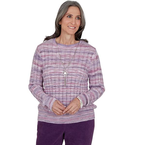 Plus Size Alfred Dunner Vail Space Dye Rib Knit Sweater