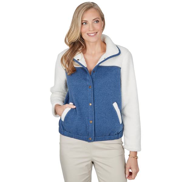 Plus Size Alfred Dunner Sunset Ridge Denim & Sherpa Bomber Jacket