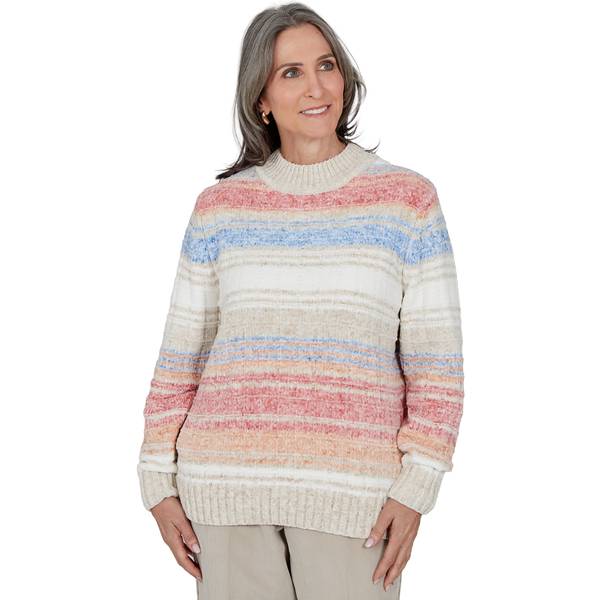 Plus Size Alfred Dunner Sunset Ridge Space Dye Stripe Sweater