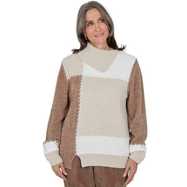 Plus Size Alfred Dunner Sunset Ridge Color Block Chenille Sweater