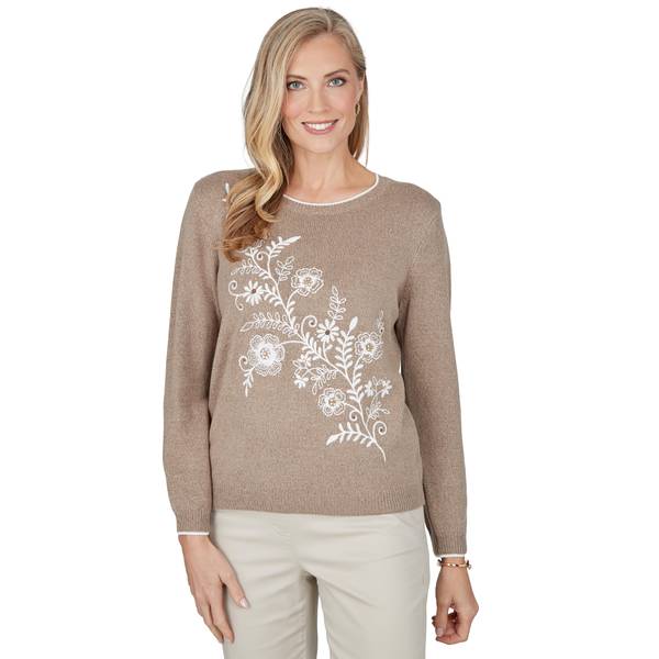 Alfred Dunner Women's Diagonal Floral Sweater - 57163ZH-201-S