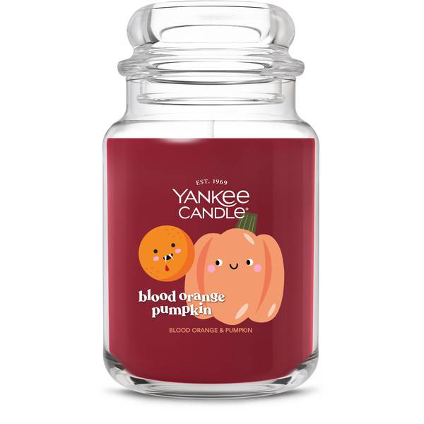 Photo of 22oz Blood Orange Pumpkin Large Halloween Jar Candle