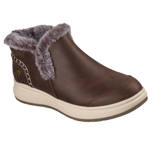Skechers Hands Free Slip-Ins Womens Skip Cute Wave Bliss Boot Flat Heel Chukka Boots, 8 Medium, Brown