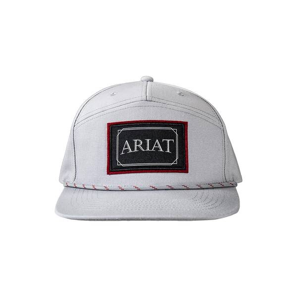 Photo of Men's 7-Panel Grey with Patch and Brim Rope Cap