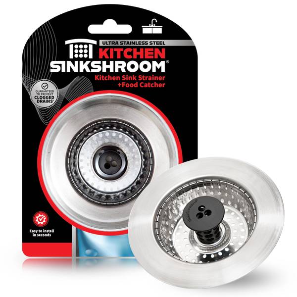 4927950 As Seen on TV Chrome Stainless Steel Kitchen Sink Strainer, Silver