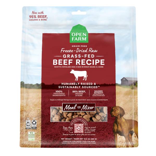 Open Farm Grass-Fed Beef Freeze Dried Raw Morsels for Dogs, 13.5 oz