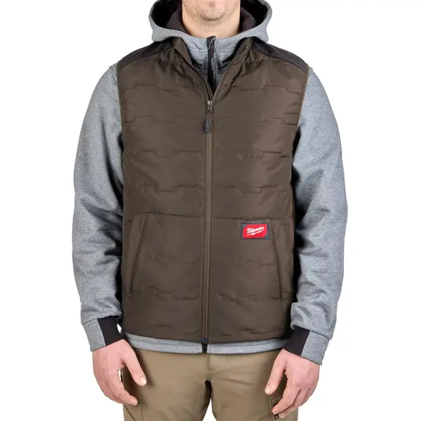 Milwaukee Men's FREEFLEX Lightweight Insulated Vest, Brown, 2X