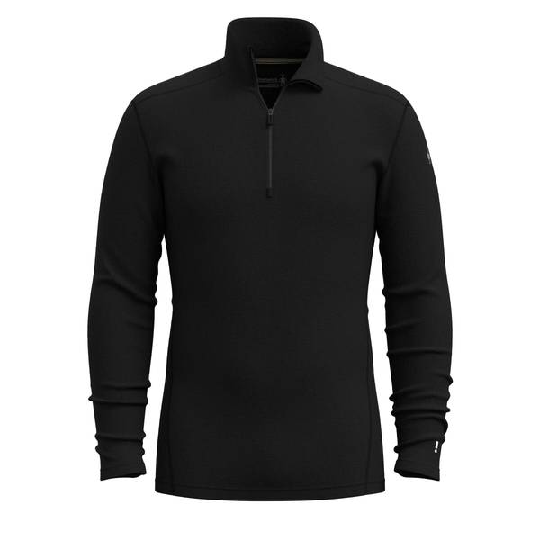 SmartWool Men's Classic Thermal Merino 1/4 Zip Base Layer, Medium, Black