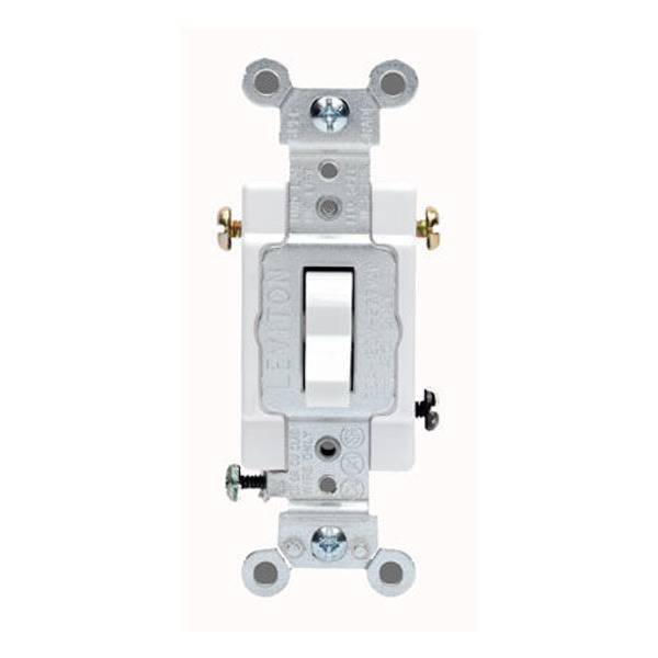 Leviton Side Wired 20 AMP / 120V / 277V AC Quiet Switch 3 Way, White