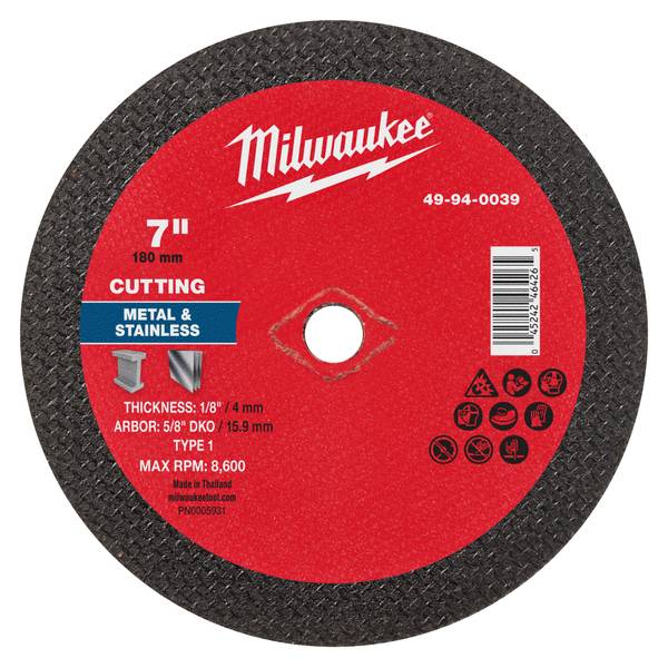 Milwaukee 7" x 1/8" x 5/8" DKO Metal Cut Off Wheel -Type 1
