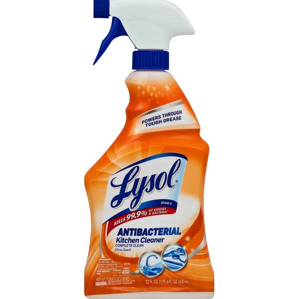 Lysol Kitchen Pro Antibacterial Kitchen Cleaner Spray No Harsh Chemicals 22  oz (Pack of 3)