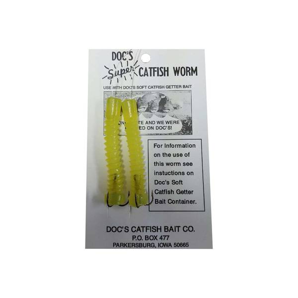 Doc's Catfish Bait Chartreuse Super Worms