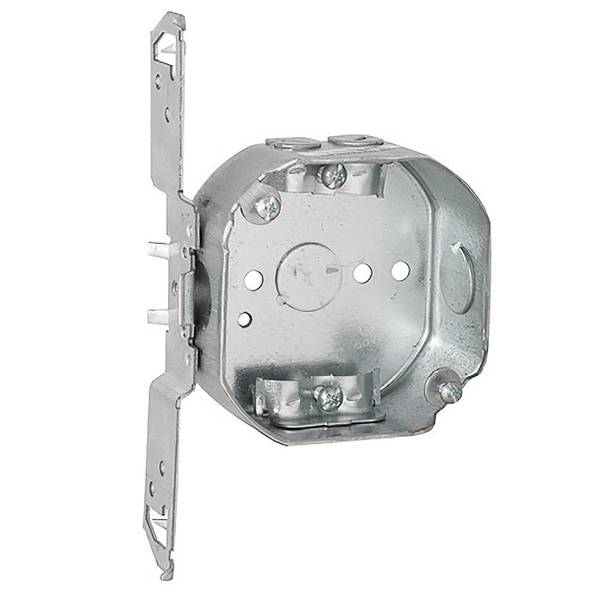 Raco 4" Octagon Box 11/2" Deep with Cable Clamps, V bracket 164