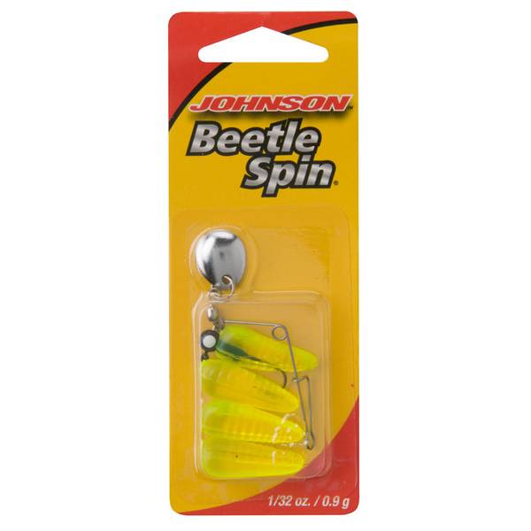 Johnson Red and White Beetle Spin Fishing Lures - 1062230