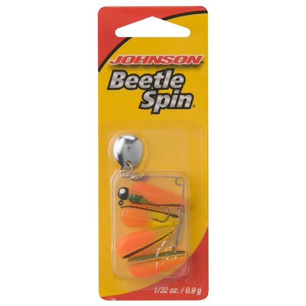 Johnson Beetle Spin, 1/32 oz / White & Red Dot