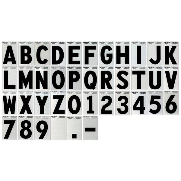 3.75 Reflective Mailbox Numbers/Letters (White Text, Black Background)