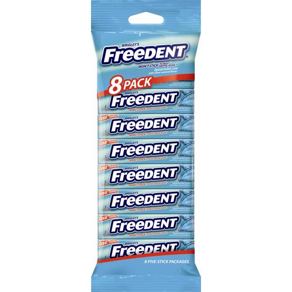 8-Pack Freedent Spearmint Chewing Gum