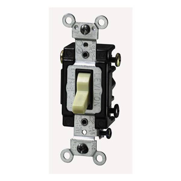 Leviton Side Wired AC Quiet Toggle Switch, 3Way (Ivory) S07CS315