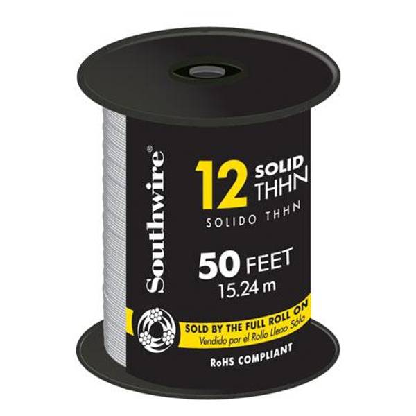 Photo of 50' 12 Solid THHN Copper Conductor Cable