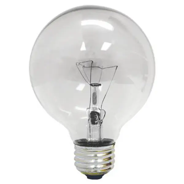 LOT OF 24 GE 25 Watt Clear Globe Candelabra Base Light Bulbs 