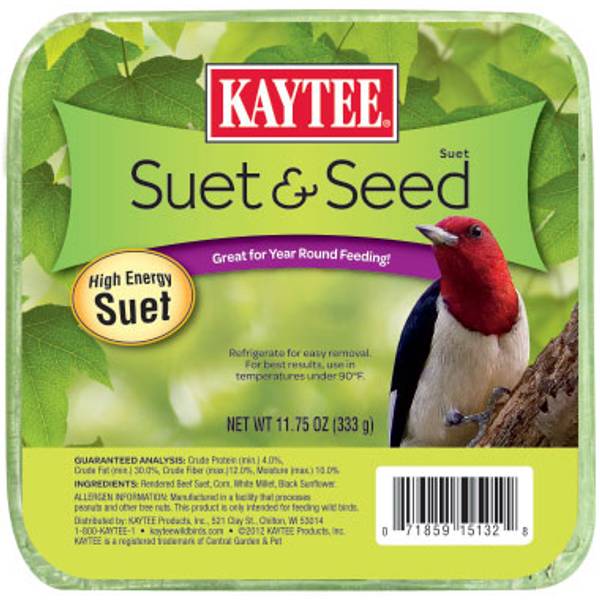 Kaytee 11.75 oz Suet & Seed High Energy Suet Cake 100214150 Blain's