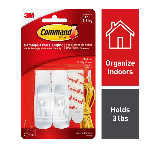 Command Outdoor 2-Pack Slate Adhesive Storage/Utility Hook(3-lb Capacity)  at
