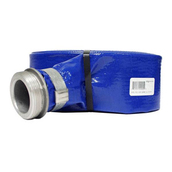 Photo of 25' PVC Lay Flat Discharge Hose Coupled M x F Aluminum / Brass Short Shanks