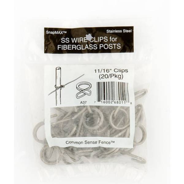 Common Sense Fence 20Pack 11/16" SnapMax Stainless Steel Wire Clips
