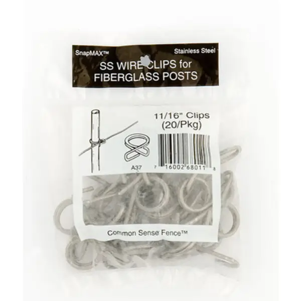 Rod Post Stainless Steel Electric Fence Clip .5-In. 20-Pk. 