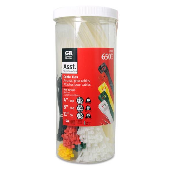 Photo of 650 Piece Multi - Purpose Cable Tie Canister