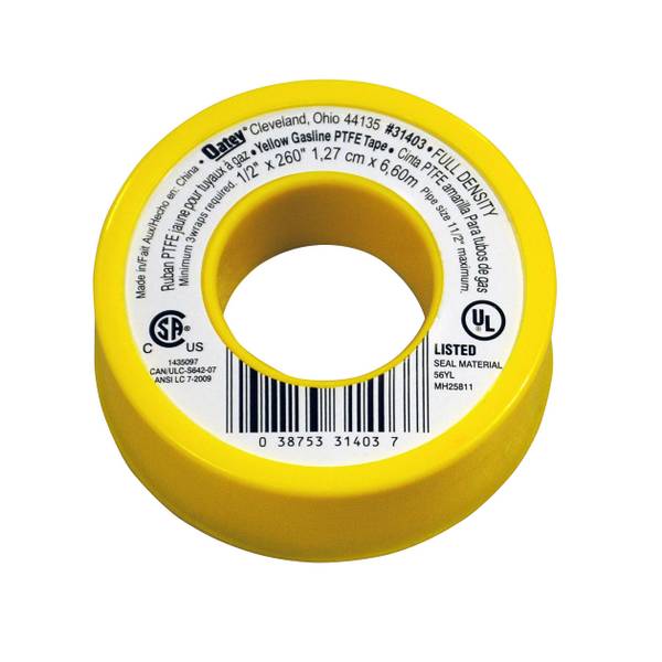 Photo of 1/2" x 260" Yellow Gas Line PTFE Thread Seal Tape