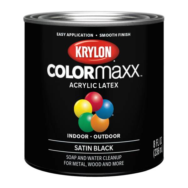 Valspar 1/2 Pint Satin Decorator Latex Enamel Paint, Black K05613007