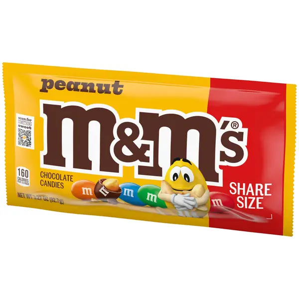 M&M's 3.27 oz Peanut Milk Chocolate Candy Share Size Bag - 509736