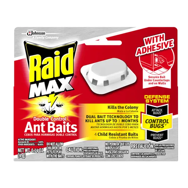 Raid Max Ant Bait, Liquid - 4 pack, .25 fl oz bait stations