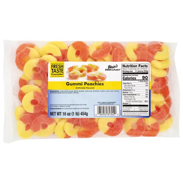 Blain's Farm & Fleet 16 oz Gummi Peachies - 629048 | Blain's Farm