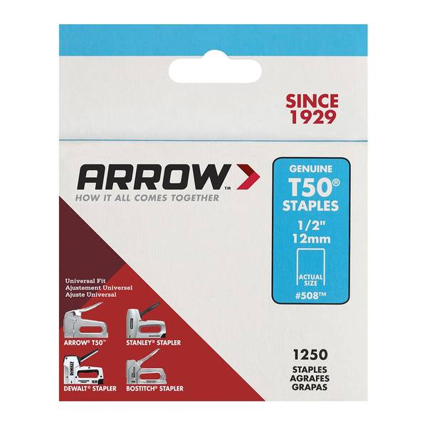 Arrow T50 Heavy Duty Staples 1/2" Leg 50824 