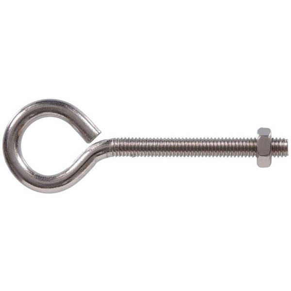 Photo of 3/8" Stainless Steel Eye Bolt with Hex Nut