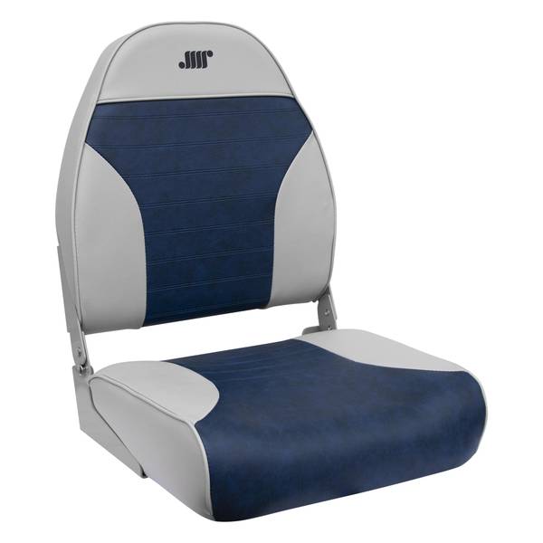 Wise Mid Back Fold Down Boat Seat, Gray / Navy 8WD588PLS660