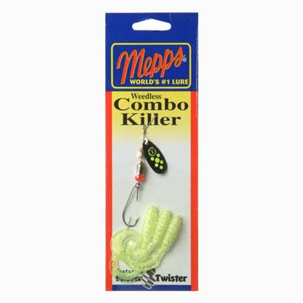 Mepps Chartreuse Dot Black Weedless Fishing Lure - BF2C-CH