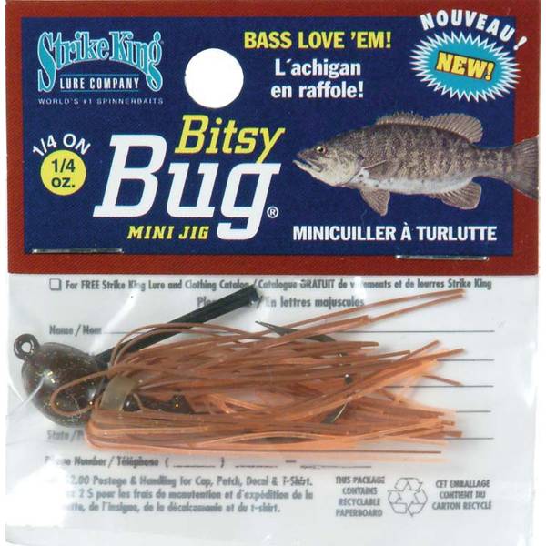 Strike King Bitsy Bug Jig Brown Fish Lure - BBJ14-15