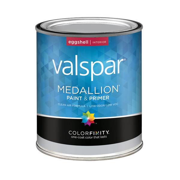 Valspar 1 Quart Medallion Interior Latex Eggshell Paint, White - 27 ...